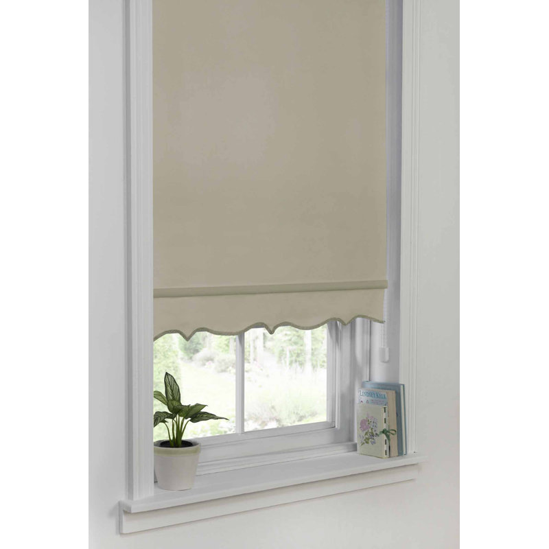 Rosalind Wheeler Scalloped Room Darkening Roller Blind & Reviews